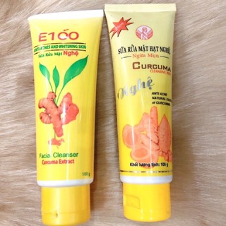 Sữa rửa mặt Nghệ E100 và Thoảkao ngừa mụn, giữ ẩm, giảm thâm