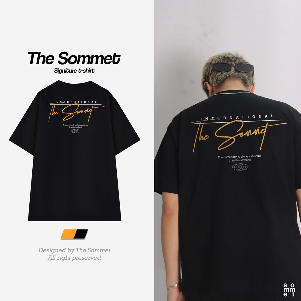 Áo Thun Unisex Local Brand The Sommet Màu Đen Oversize Signature Tee - TBS07
