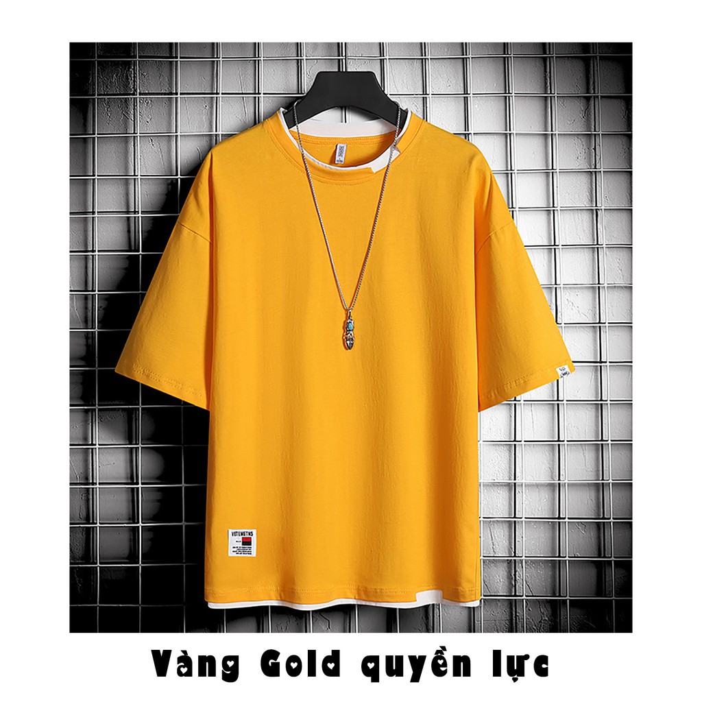 Áo thun nam oversize dáng thụng ngắn tay không cổ có viền có in MH629 CB | BigBuy360 - bigbuy360.vn