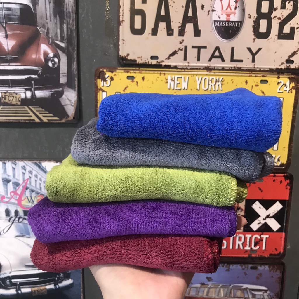 Khăn Lau Xe Cao Cấp Microfiber Cloth 30x50 Màu Ngẫu Nhiên chamsocxestore