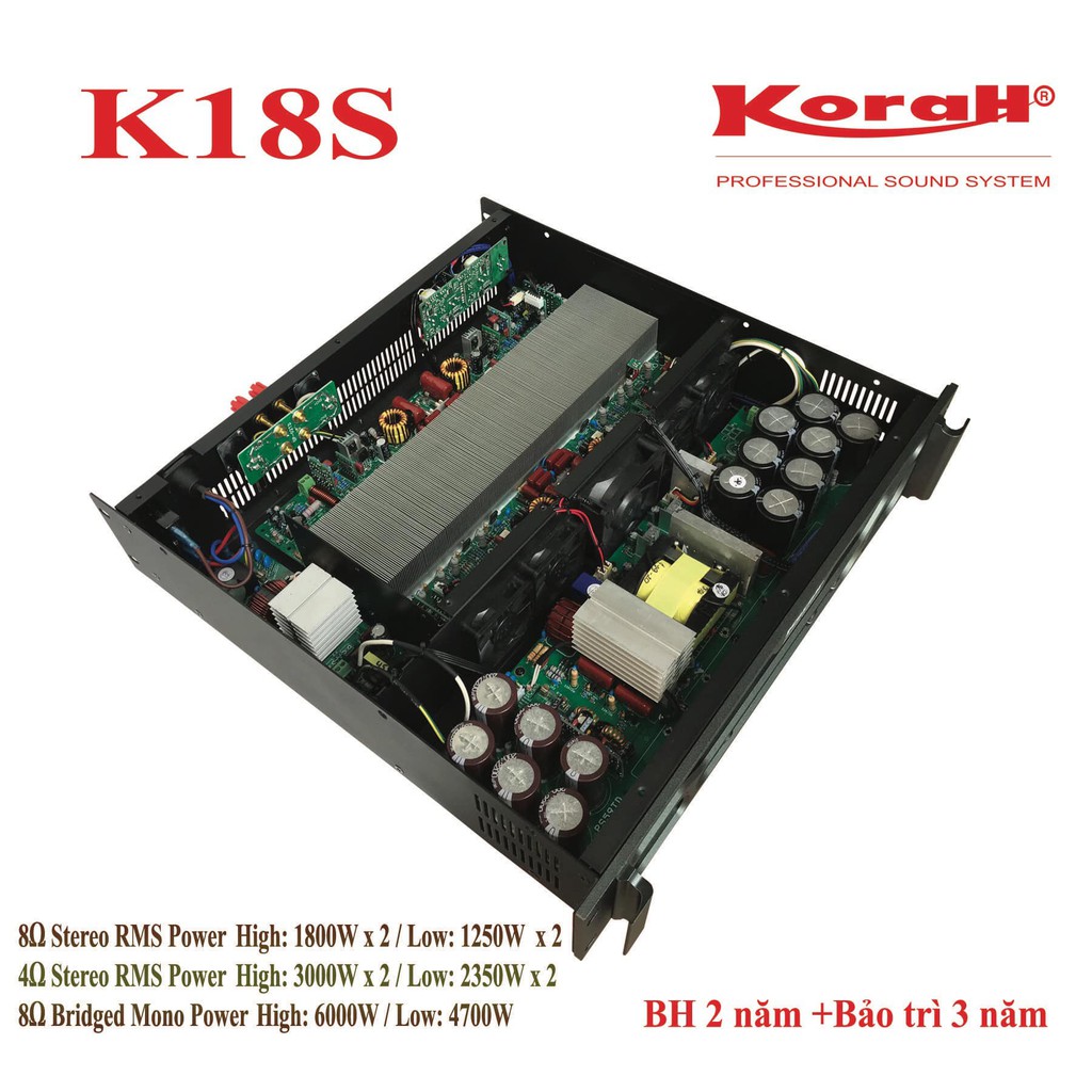 CỤC ĐẨY 2 KÊNH CÔNG SUẤT LỚN KORAH K18S CHÍNH HÃNG BH 2 NĂM- CÔNG NGHỆ CLASS TD