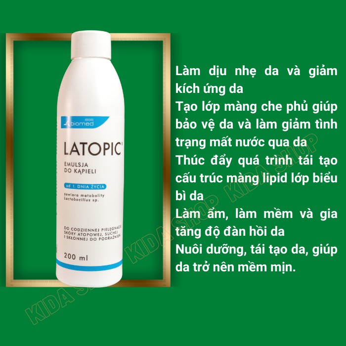 LATOPIC giúp Da khô Viêm ngứa Dị ứng Nhạy cảm, làm dịu da giảm viêm ngứa