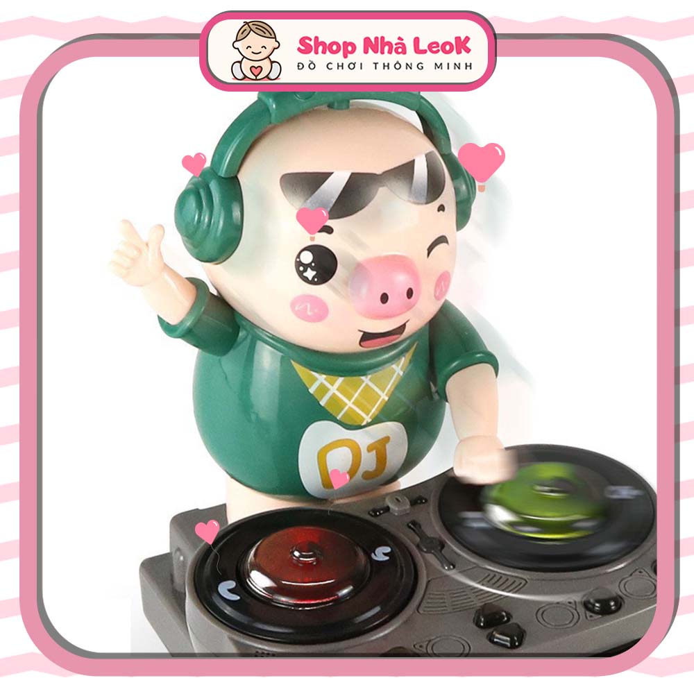 Heo Phát Nhạc , Chú Heo Chơi DJ Năng Động Siêu Dễ Thương Nhảy Theo Nhạc Và Đèn Cho Bé - CQ06