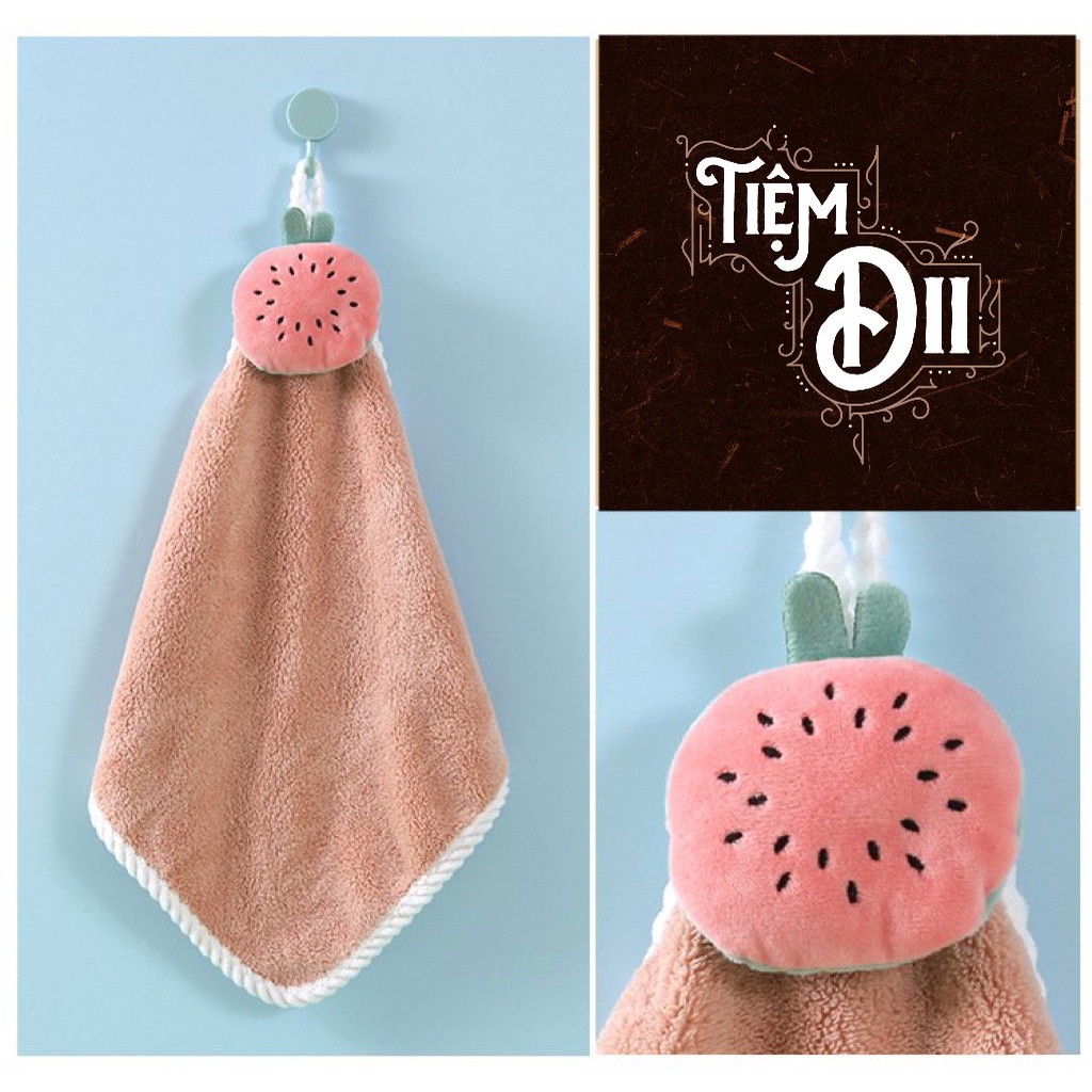 Khăn Lau Tay Mini Treo Tường Kèm Gấu Bông Mini Khăn Gấu Cute Tặng Noel Khăn Tay Siêu Thấm Tiện Lợi Họa Tiết Dễ Thương