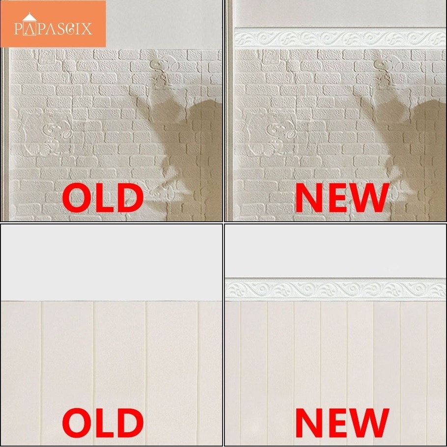 Miếng Dán Tường Bằng Xốp 1M Họa Tiết 3D Tự Dính Chống Thấm Nước Trang Trí Phòng Khách / Phòng Ngủ