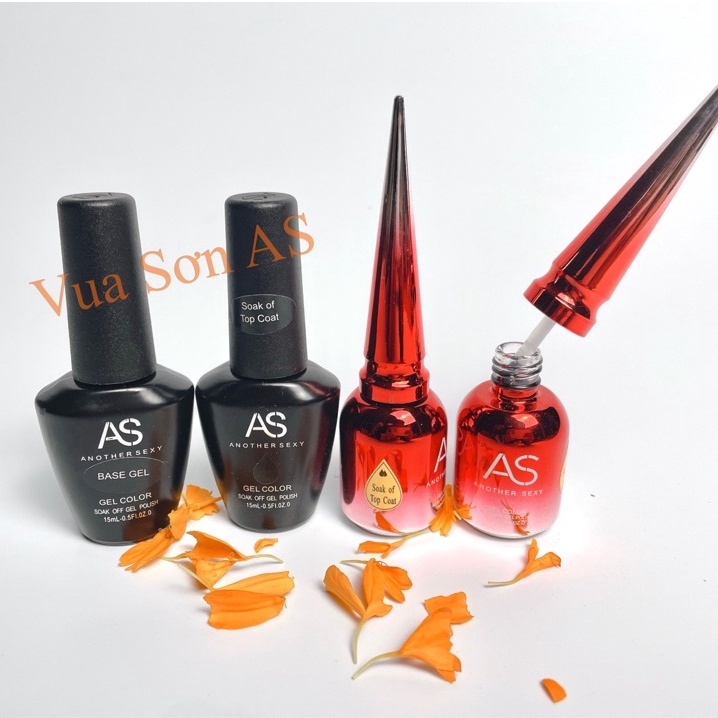 Base top sơn gel AS sơn móng tay gel dùng máy hơ gel phụ kiện nail VUA SƠN AS 15ml