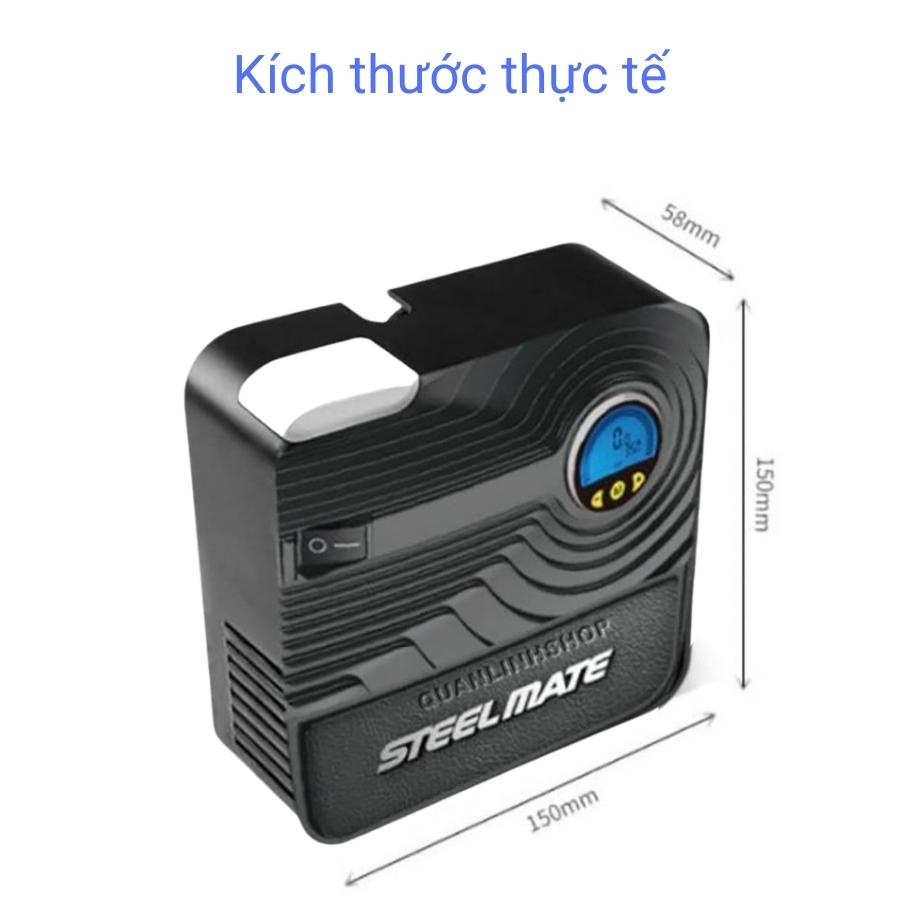 Bơm lốp Ô tô điện tử tự ngắt thương hiệu Steelmate mini 12V cắm tẩu sản phẩm bảo hành 1 đổi 1