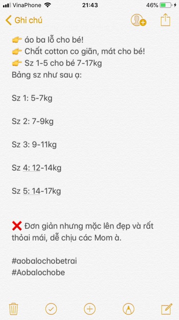 Áo ba lỗ cho bé mặc hè ( 1 màu như ảnh)