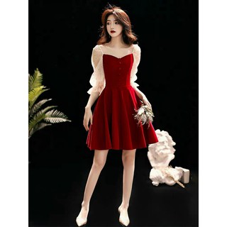 VÁY NỮ - FREESHIP - VÁY DỰ TIỆC DẠO PHỐ ĐẦM ĐỎ TAY VOAN SANG TRỌNG (có ảnh thật và video tự shop quay)