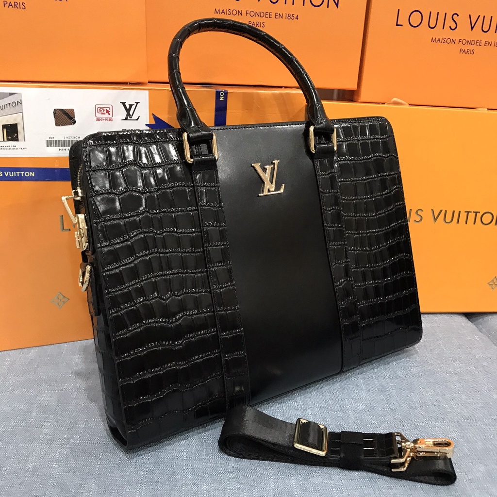 Cặp Laptop LV vân cá sấu Khoá số 38x29x6 CLC-06 | BigBuy360 - bigbuy360.vn