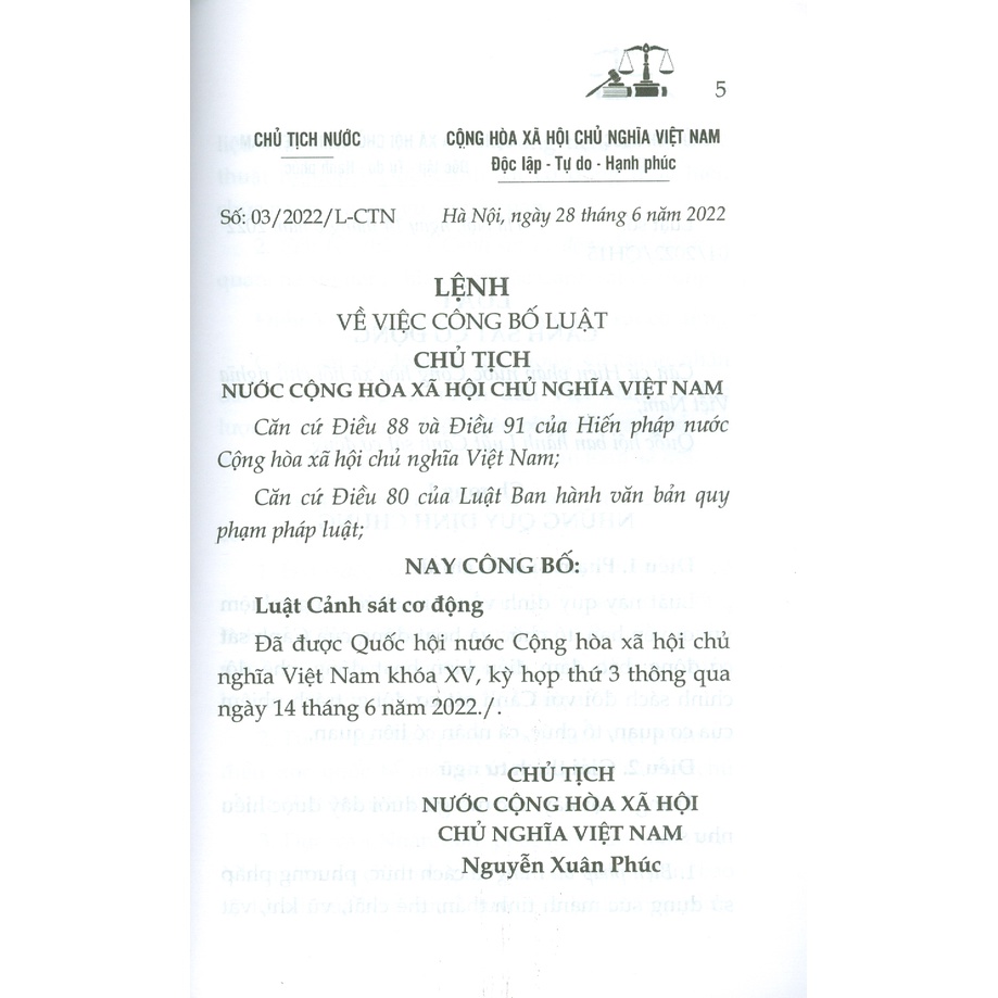 Sách - Luật Cảnh Sát Cơ Động Năm 2022