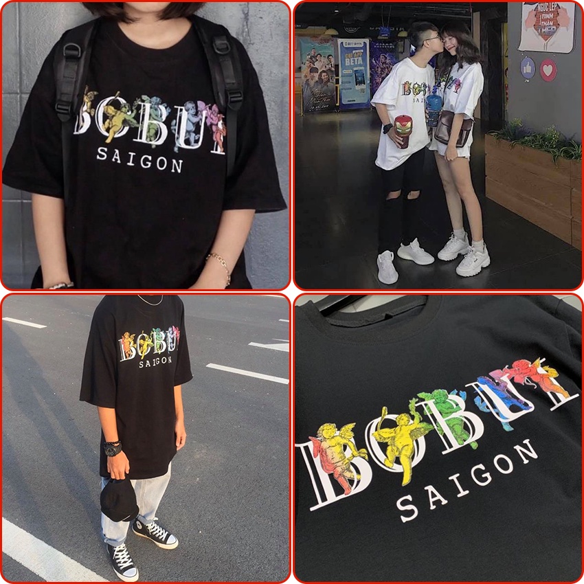 Áo thun Bobui Saigon tay lỡ form rộng vải Cotton - Thời trang nam nữ Unisex Streetwear
