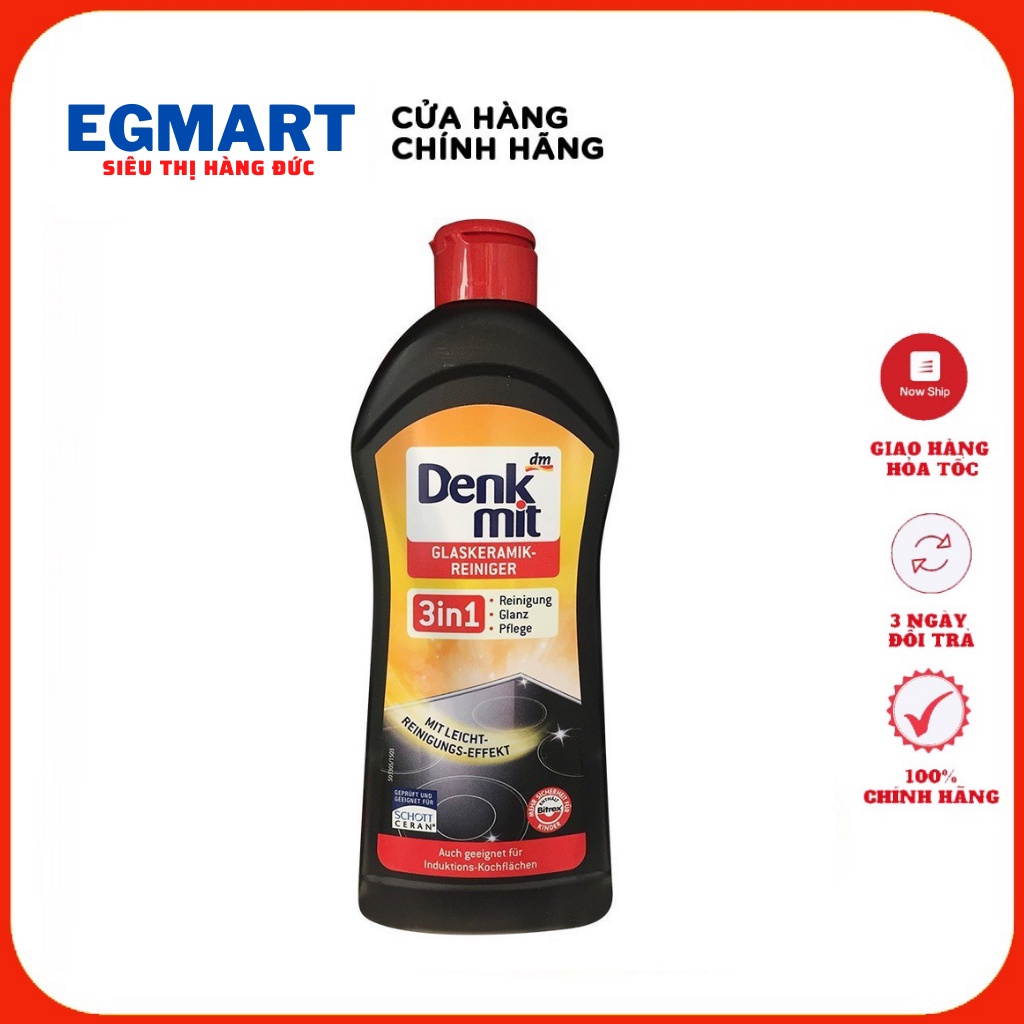 DUNG DỊCH VỆ SINH BẾP TỪ, BẾP ĐIỆN DENKMIT GLASKERAMIK REINIGER 300ml- EGMART