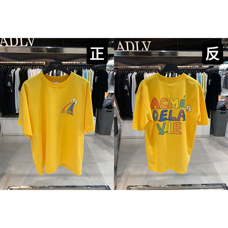 Adlv Áo Thun Tay Ngắn In Chữ Màu Cầu Vồng