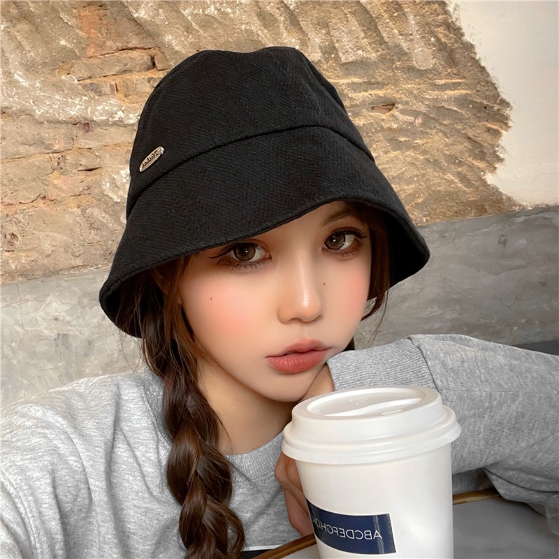 Nón bucket thời trang thu đông phong cách Hàn Quốc cho nữ 2021