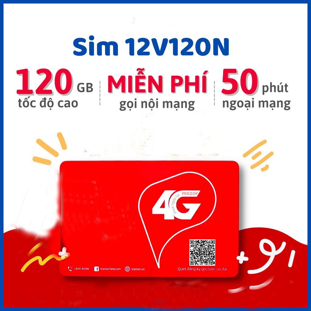 Sim Viettel V120N Gọi Siêu Rẻ, Data Siêu Khủng - Sim 3G 4G Vietel V120N Xả Kích