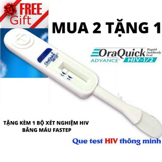 {2 TẶNG 1} Combo 2 Bộ xét nghiệm HIV bằng dịch miệng OraQuick tặng 1 bộ xét nghiệm HIV bằng máu FaStep