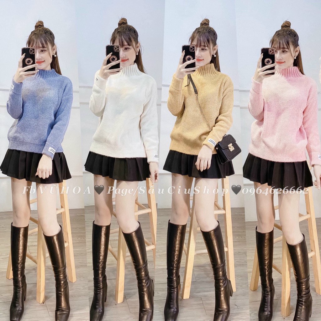 ÁO LEN LÔNG HẠT GẠO CỔ 3 PHÂN SIÊU HOT NỮ