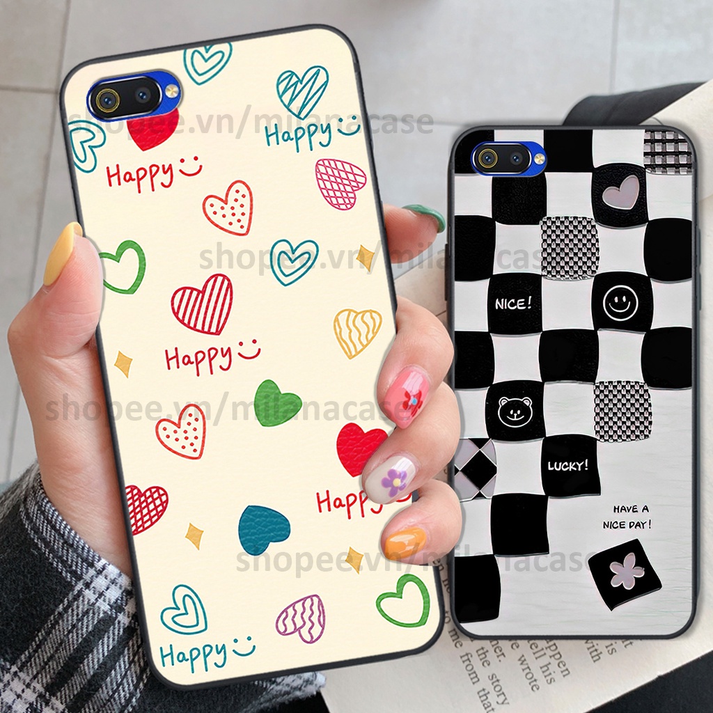 Ốp Realme C1 / C2 in hình caro trái tim siêu đẹp, siêu nét đầy phong cách cá tính