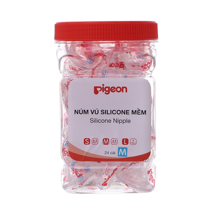 Núm Vú Tiêu Chuẩn SILICON Pigeon Trắng Bịch 1 cái