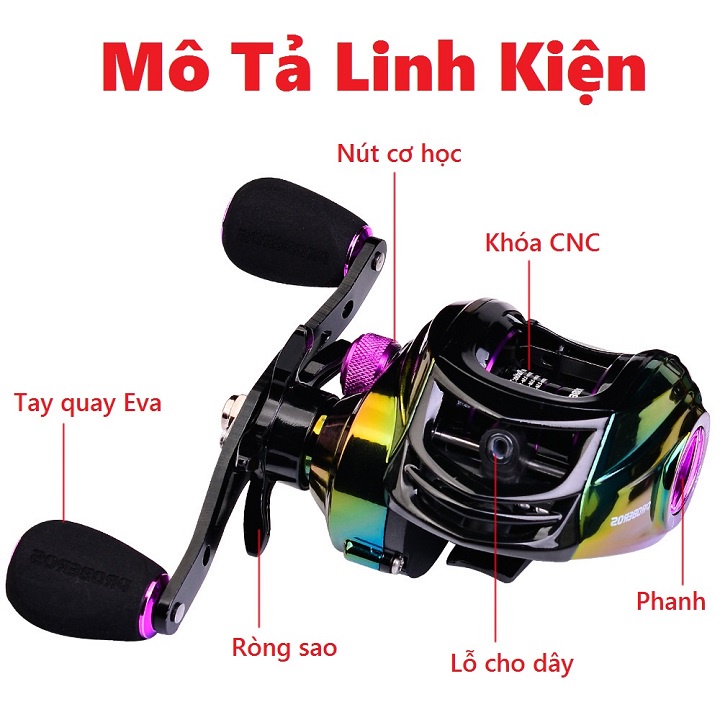 [Tặng 1 hạt chụp mà ní cao cấp] Máy Câu Cá Ngang 7 Màu MA01 Thiết Kế Titan Cao Cấp Chuyên Câu Lure - Sanami Fishing