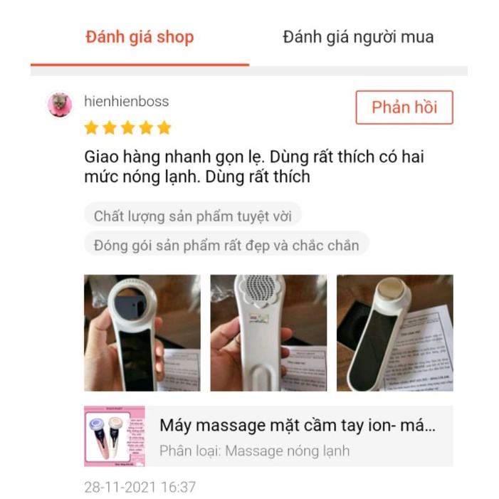 Máy matxa mặt cầm tay nóng lạnh, massage mặt ion điện di tinh chất - MIANMART