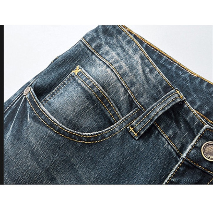 Quần Jeans Nam ống suông co giãn phong cách Hàn Quốc