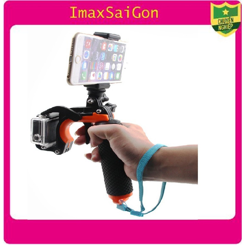 GẬY CẦM TAY GẮN GOPRO VÀ GẮN ĐIỆN THOẠI CÙNG LÚC (GẬY NỔI DƯỚI NƯỚC)