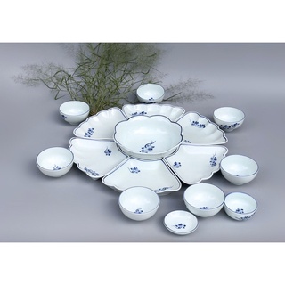 Bộ Bát Đĩa Hoa Mặt Trời Bát Tràng