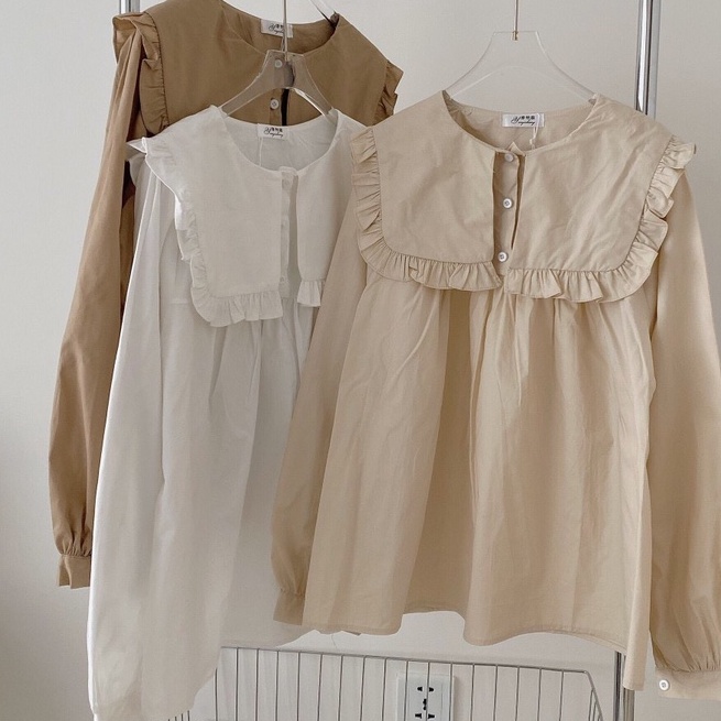 Áo Sơ Mi Nữ Dáng Babydoll Chất Đũi Xước Phong Cách Ulzzang | BigBuy360 - bigbuy360.vn