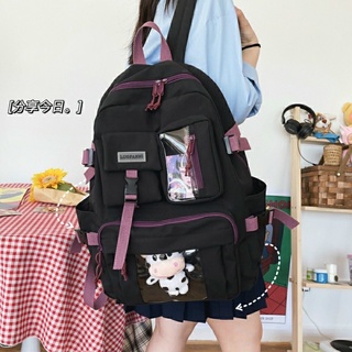 Balo túi hộp chống thấm, kèm sticker ulzzang basic đi học, đi chơi