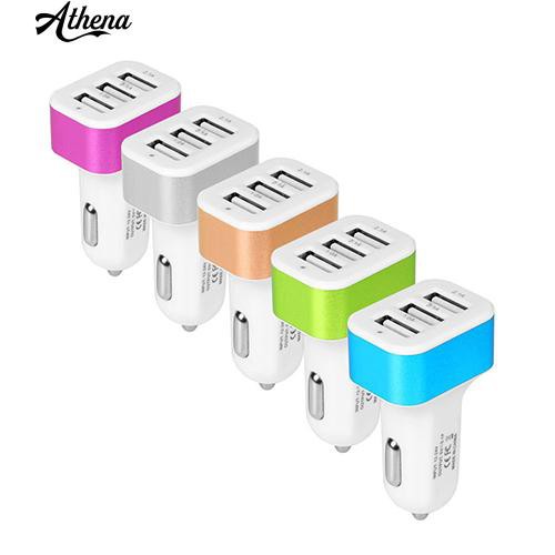 Bộ Sạc Xe Hơi 3 Cổng Usb 12V-24V Cho Iphone 5 6 Samsung Htc