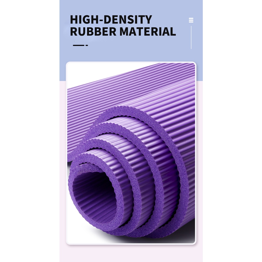 Thảm Tập Yoga/ Thể Thao Dày Dặn Chống Trượt Kích Thước 10mm 15mm Tiện Dụng Cho Nữ