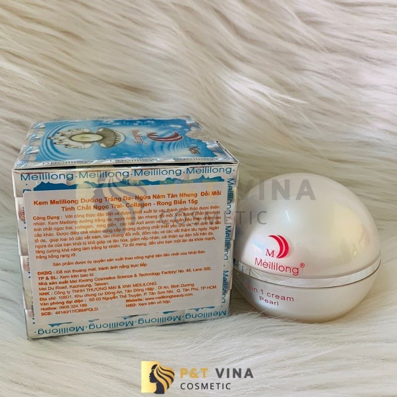 [Chính Hãng] Kem Meililong Dưỡng Trắng Da Ngừa Nám Tàn Nhang, Ngọc Trai, Rong Biển, Collagen