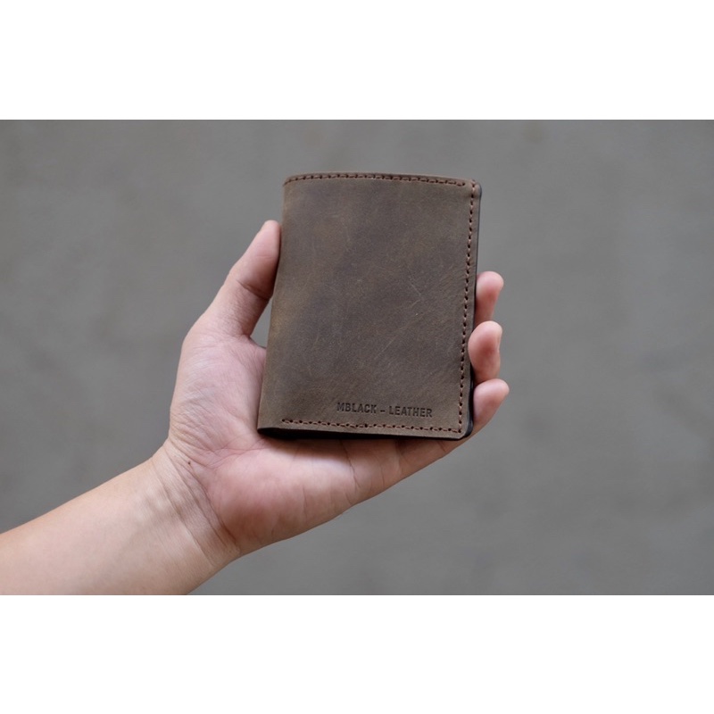 VÍ ĐỨNG DA BÒ THẬT HANDMADE
