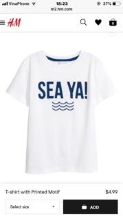 Áo phông bé trai nhiều mẫu H&M