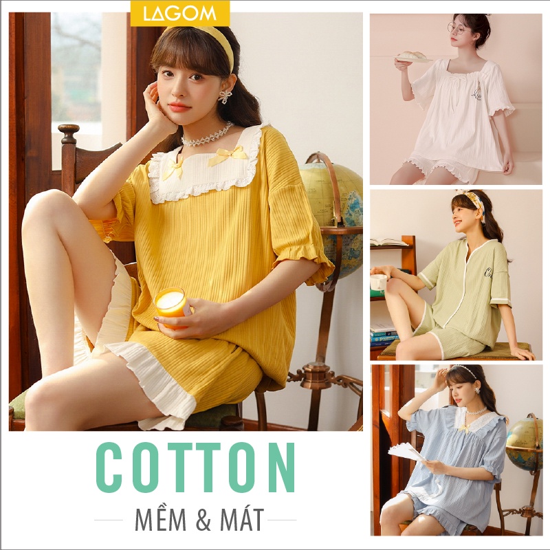 [100% COTTON] Bộ Mặc Nhà Nữ Mùa Hè | Bộ Ngủ Cotton Nữ Cộc Tay