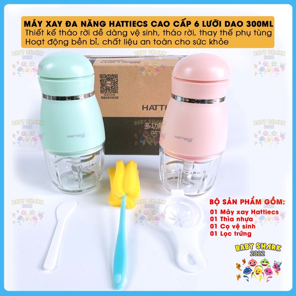 Máy xay 6 lưỡi đa năng HATTIECS 0.3L