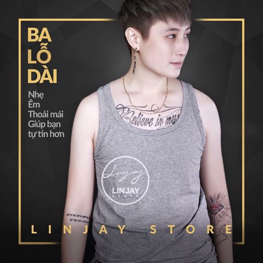 Ba lỗ dài có sẵn nịch chuyên dụng cho TOMBOY, SB, TRANS có quai LINJAY vải cotton thoáng mát, nhiều kích thước (S,M,L,XL