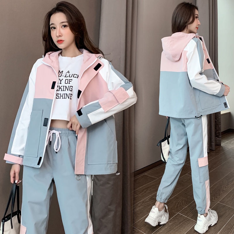 Set trang phục thể thao dáng rộng phong cách đường phố 2021 mới thời trang dành cho nữ