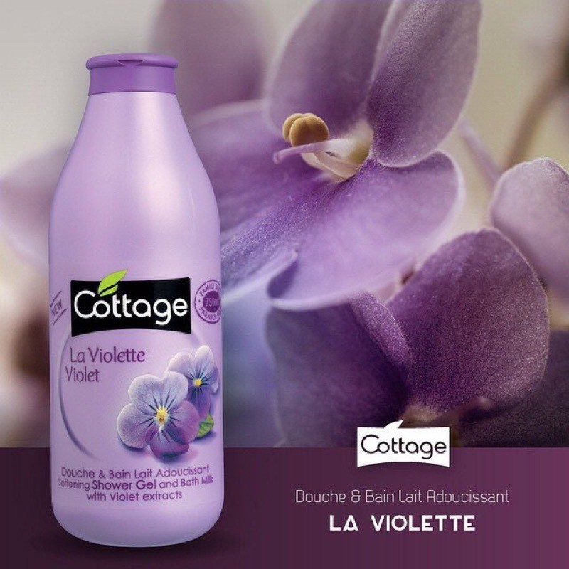 Sữa Tắm Dưỡng Trắng Da Cottage 3 mùi : Violet tím, Vanilla vàng, Caremel nâu - 750ml