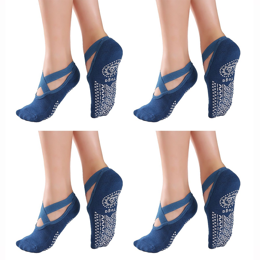 Set 4 Đôi Vớ Chống Trượt Tập Yoga Tiện Dụng Cho Nữ