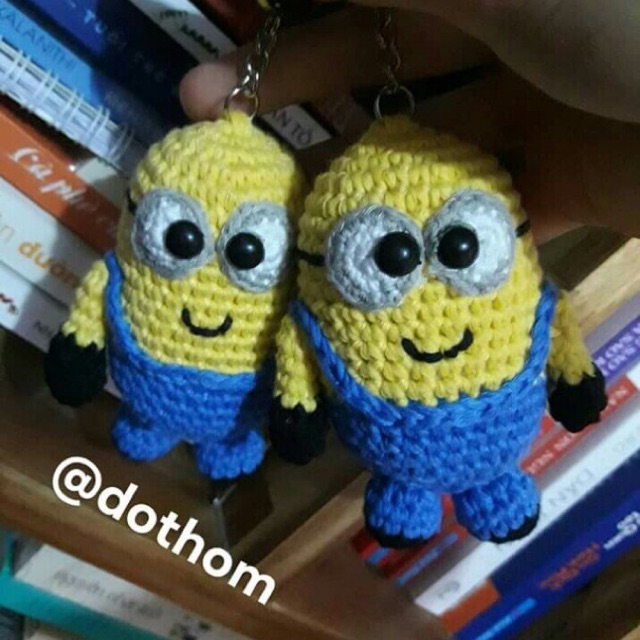 Móc khóa đôi minion_thú bông handmade