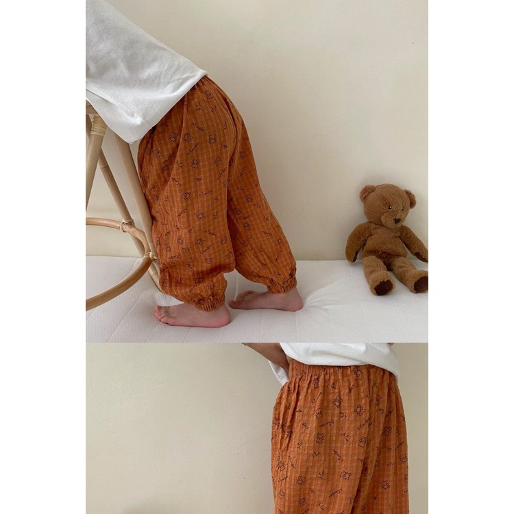 [Babycat] Hàng Có Sẵn Quần Dài Cotton Mỏng Màu Trơn Chống Muỗi Phong Cách Nhật Bản Hàn Quốc Thời Trang Mùa Hè Giản Dị Dành Cho Bé Trai Bé Gái