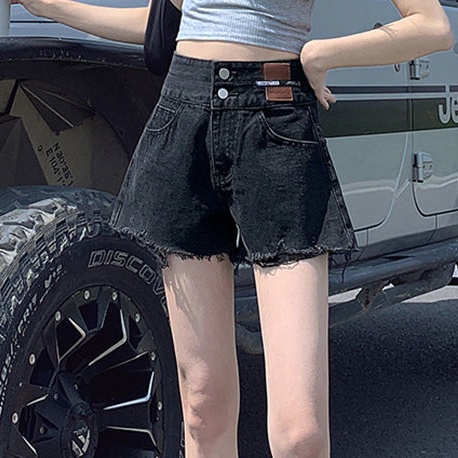 Quần Short Denim Lưng Cao Ống Rộng Thời Trang Mùa Hè 2022 Dành Cho Nữ