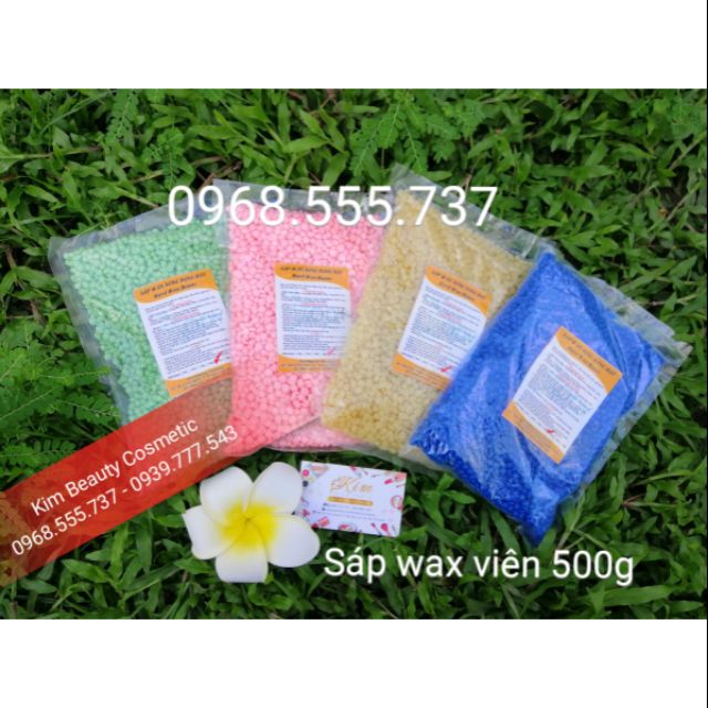(Free que gỗ) Sáp wax nóng viên Hard wax beans 500g