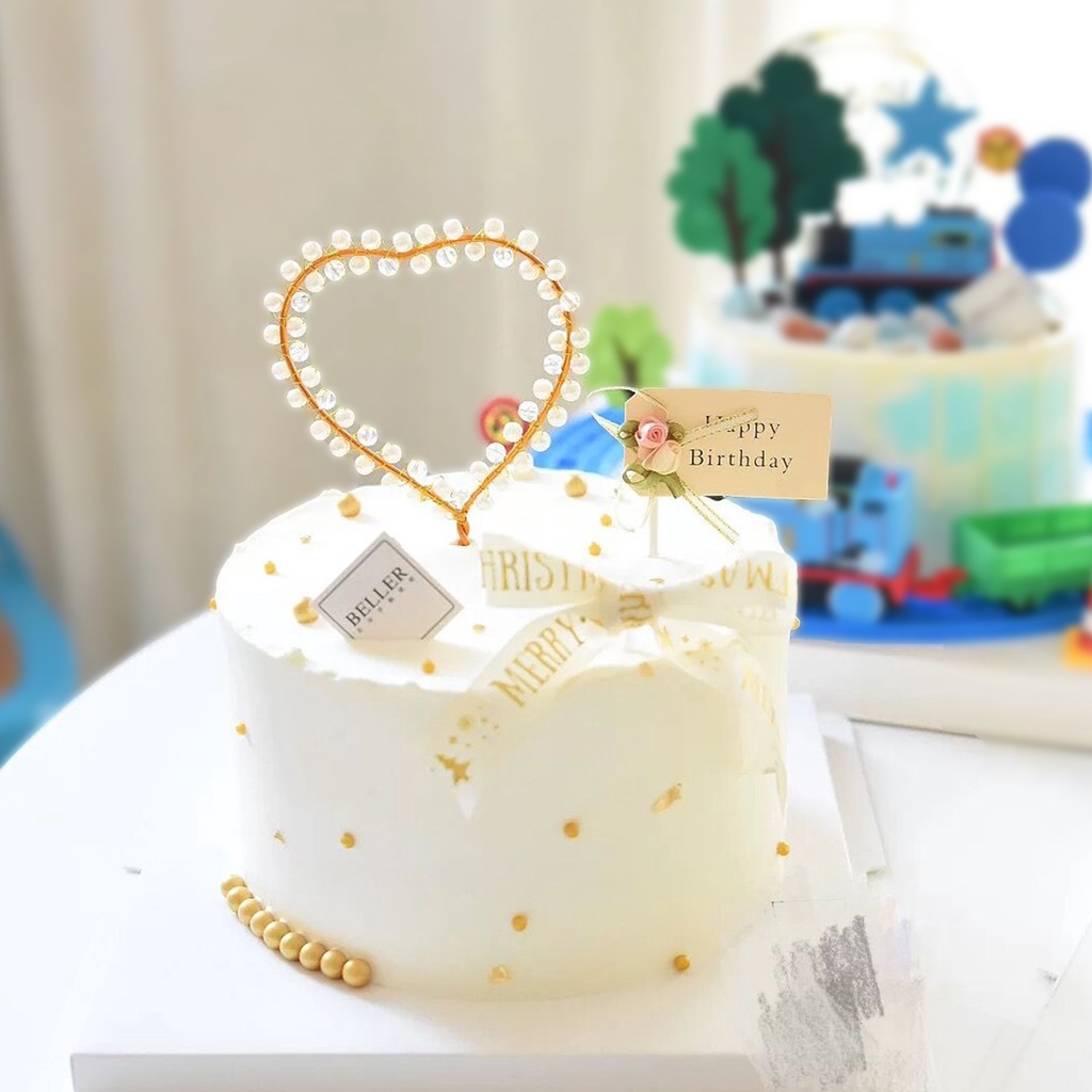 Topper Cắm Trang Trí Bánh Kem Có Đèn LED Hình Trái Tim