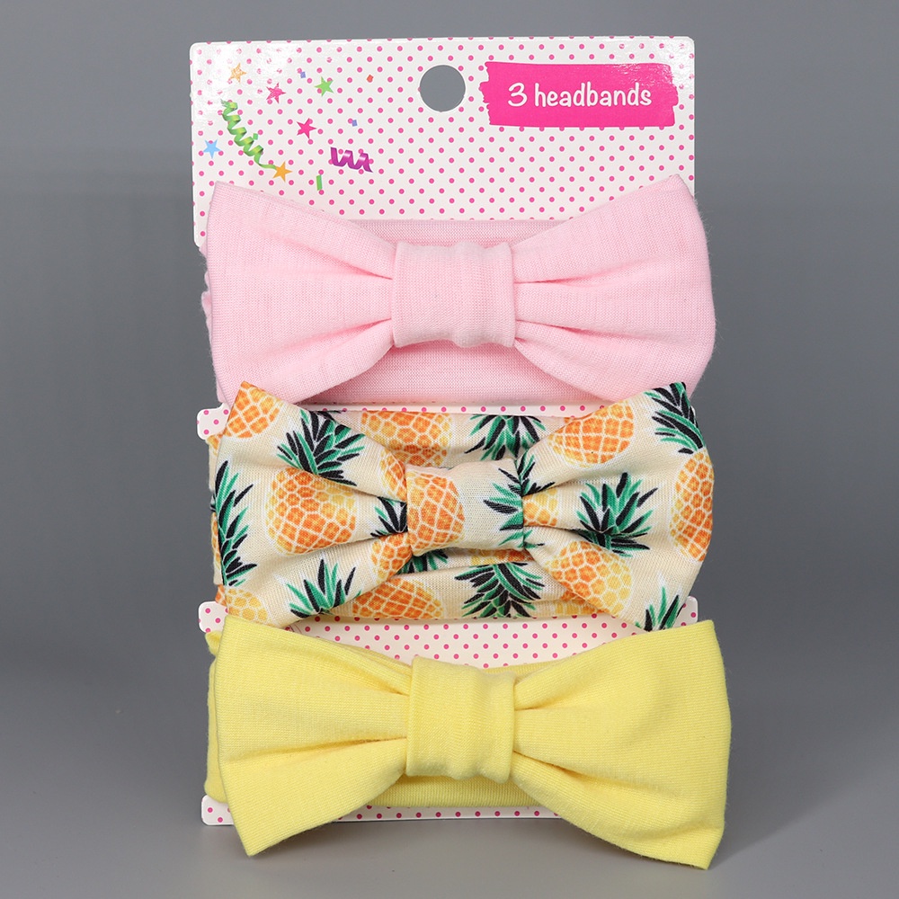 Set 3 Băng Đô Mềm In Hoa Cho Bé Gái