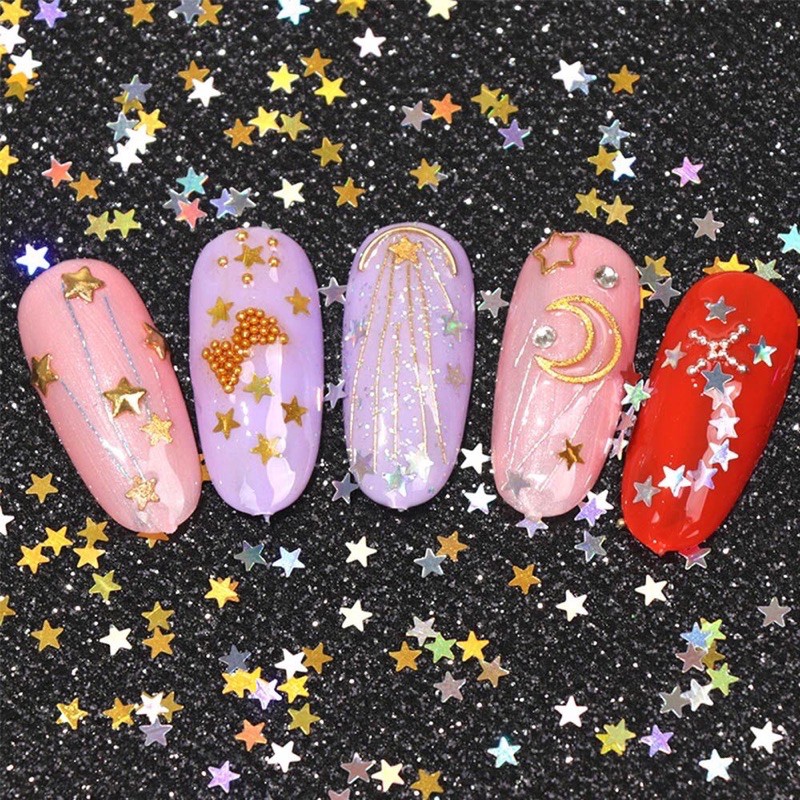 Sequin kim tuyến ngôi sao trang trí móng