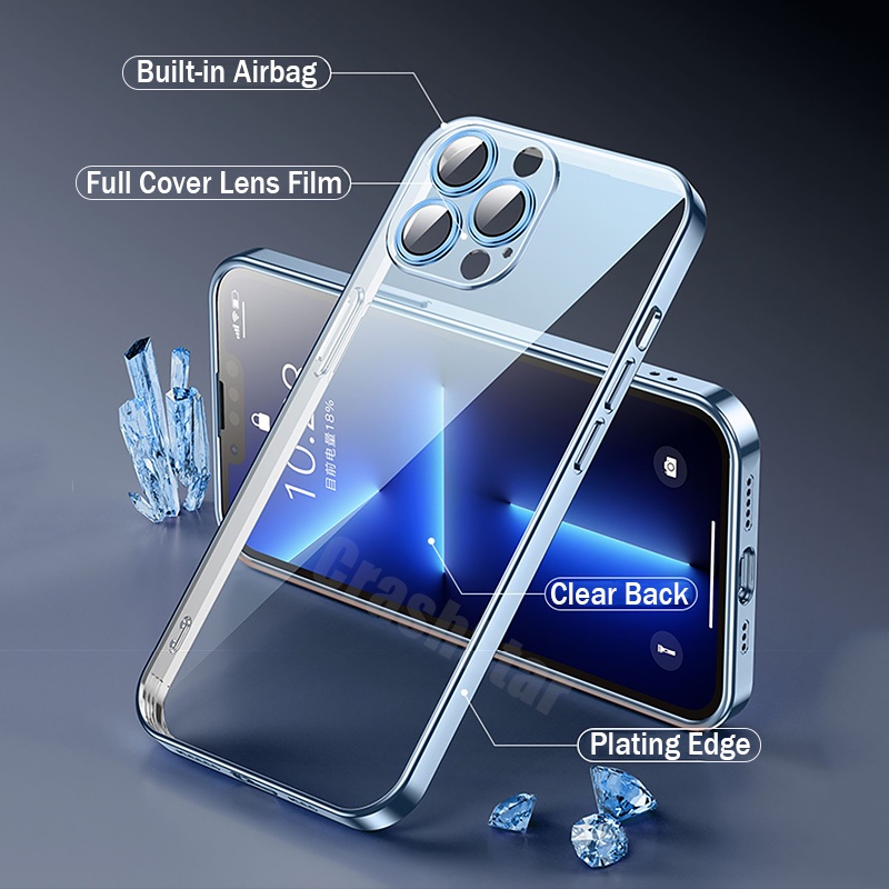 Ốp Điện Thoại Chống Sốc Bảo Vệ Ống Kính Máy Ảnh Cho iPhone 14 13 12 11 Pro Max Mini XS XR X 8 7 6 6S Plus SE 2020